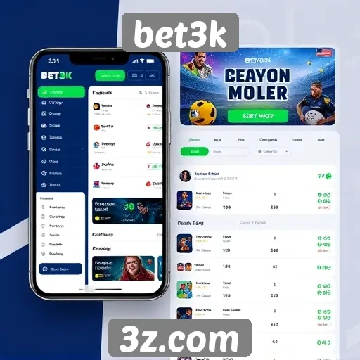 Interface moderna do Bet3k melhora usabilidade