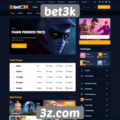 Análise da interface do usuário do site bet3k